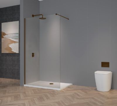 TAILORED T18 900mm BRUSHED BRONZE WETROOM PANEL, 7117 TAILORED T18 900mm BRUSHED BRONZE WETROOM PANEL, 7117